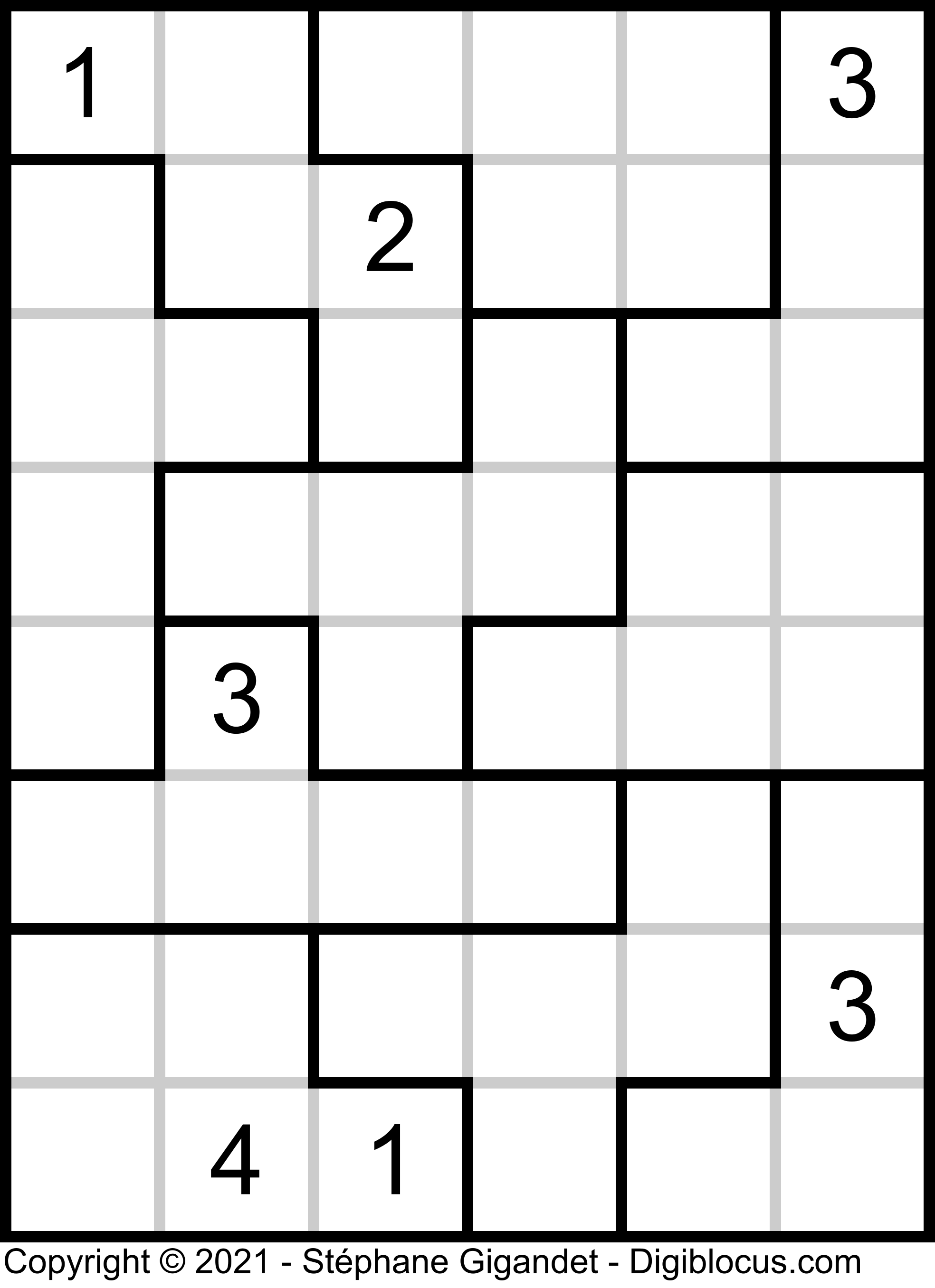 Printable Digiblocus game in black and white